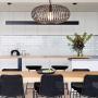 YLONG-ZS Round Pendant Light Hanging Lantern Lighting Fixture for Kitchen and Dining Room, Industrial Retro Iron Chandelier Fixture,E26 Base, Bronze (Bulbs Not Included)