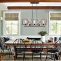 Farmhouse Chandelier, Wooden Iron Kicthen Island Light, 5-Light Wood Pendant Light for Dining Room, Foyer, Restaurant - Burlywood