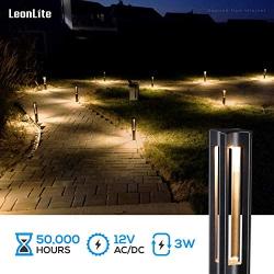 LEONLITE 10-Pack 12V Low Voltage Landscape Lights, 3W LED Pathway Light with Aluminum Housing, IP65 Waterproof, 3000K Warm White, 50,000 Hours Lifespan