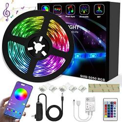 LED Strip Lights,16.4ft/5M LED Color Changing Strip Lights with 24-Key Infrared Remote Control, RGB SMD 5050 Dimmable Flexible LED Tape Lights for Home, Bedroom, Kitchen DIY Decoration