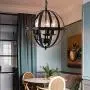LuFun Orb Chandeliers,Industrial Vintage Pendant Lighting, Rustic Metal Ceiling Hanging Light Fixture for Indoor Kitchen Island Dining Living Room Farmhouse,3-Lights,Dia 13.7inch LuFun Orb Chandeliers,Industrial Vintage Pendant Lighting, Rustic Metal Ceiling Hanging Light Fixture for Indoor Kitchen Island Dining Living Room Farmhouse,3-Lights,Dia 13.7inch