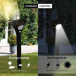 Solar Lights Outdoor,Solar Pathway Lights ,Solar Landscap Lights with Motion Sensor, Wireless Solar Landscape Spotlights，Solar Powered LED Lights for Yard/Patio/Garden/Walkway/Driveway-2Pack