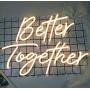 Better Together Neon Lights Signs for Wall Decor, Engagement Party, Night Lights for Backdrop, Photo Prop, LED Tube Sign for Decoration Warm White 23.5x10.5 & 17.5x8.5Inches