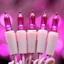 Pink LED Christmas Lights with Pink Wire, 66 Ft 200 LED UL Certified Same Color String Light, End to End Connectable Indoor & Outdoor Commercial Grade Holiday Lights Set (Pink)