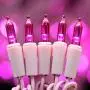 Pink LED Christmas Lights with Pink Wire, 66 Ft 200 LED UL Certified Same Color String Light, End to End Connectable Indoor & Outdoor Commercial Grade Holiday Lights Set (Pink)