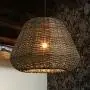 LITFAD Retro LED Pendant Lighting Lodge Style Bucket Hanging Lamp Weave Rattan 1 Light Ceiling Pendant Light in Brown for Coffee Shop Dining Room Restaurant - 13.5'' (34.6 cm)