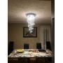 Elegant Spiral Crystal Chandelier Lighting, A1A9 Clear K9 Crystal Raindrop LED Ceiling Lights Chrome Flush Mount Pendant Light Fixture for Livingroom Dining Room Hallway Stairway Foyer (D16 H31)