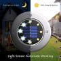 Biling Solar Lights Outdoor, Solar Disk Lights 8 LED Waterproof Solar Garden Lights Outdoor for Patio Pathway Ground Lawn Yard Driveway Walkway - White (4 Pack)