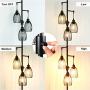 Dimmable Standing Lamp,Industrial Floor Lamps,Black Tree Lamp Rustic Tall Lamps Lighting with 3 Elegant Teardrop Cages & 3 Edison LED Bulbs for Bedrooms Living Room