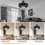 22 Inch Modern Bladeless Ceiling Fan Light with Remote Control 3 Wind Speed, 3 Color Dimmable LED Light Chandelier Ceiling Fan Light Fixture for Bedroom/Dining/Living Room,Coffee Bronze