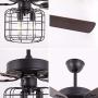Retro Industrial Ceiling Fan with Light 5 Wood Reversible Blade Chandelier Fan Remote Control Iron Cage Pendant Light Fan for Living Room(52 Inch) Retro Industrial Ceiling Fan with Light 5 Wood Reversible Blade Chandelier Fan Remote Control Iron Cage Pendant Light Fan for Living Room(52 Inch)