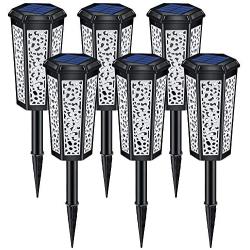 DBF Solar Lights, Upgraded Outdoor Solar Pathway Lights 2-in-1 Waterproof Solar Garden Lights with Dark Sensing, Solar Powered & Longer Working Time for Yard Patio Walkway Driveway Path Decor (6 Pack)