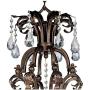 Iron Leaf Roman Bronze Large Chandelier 34'' Wide Two Tier Crystal Droplet Creme Smoke Glass 12-Light Fixture Dining Room House Foyer Kitchen Island Entryway Bedroom Living Room - Regency Hill