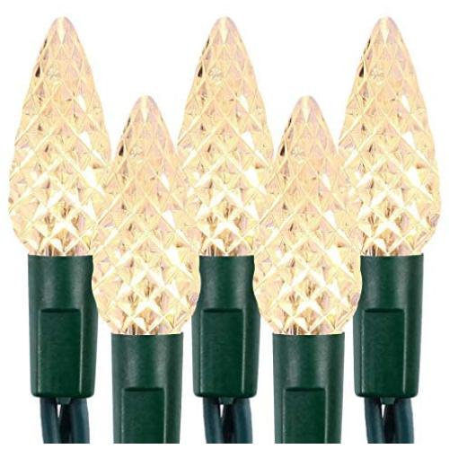 Twinkle Star C6 Christmas String Lights, 100 LED 33ft Fairy Lights with 29V Safe Adaptor, Indoor Outdoor 8 Lighting Modes with Memory Function for Patio Xmas Tree Wedding Party Decor, Warm White