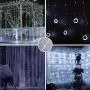 LiyuanQ Curtain String Lights 300 LEDs Window Curtain Fairy Lights Copper Wire Twinkle String Lights USB Remote Control 8 Modes Hanging Lights for Bedroom Indoor Home Wedding Decor (300 LED, White)