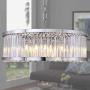 Meelighting Luxury Chrome Crystal Chandeliers Modern Contemporary Ceiling Lights Fixtures Pendant Lighting for Dining Room Living Room Chandelier W28''