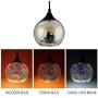 JEUNEU 3-Pack Modern 3D Colourfull Glass Pendant Light Firework Lamp Restaurant Bedroom Living Dining Room Lighting Fixture