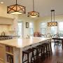 LOG BARN Rustic Square Light Fixture, 3-Light Wood Chandeliers for Dining Rooms and Kitchen Island LOG BARN Rustic Square Light Fixture, 3-Light Wood Chandeliers for Dining Rooms and Kitchen Island