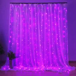 Dooit 9.8ft6.5ft 300LED Curtain String Lights 8 Modes 29v UL Plug in Decor for Christmas Party Wedding Ceremony Home Garden Bedroom Indoor/Outdoor （Purple）