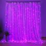 Dooit 9.8ft6.5ft 300LED Curtain String Lights 8 Modes 29v UL Plug in Decor for Christmas Party Wedding Ceremony Home Garden Bedroom Indoor/Outdoor （Purple）