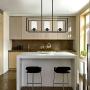 VINLUZ Modern Metal 3 Light Linear Pendant Lighting Oil Rubbed Bronze Finish with Clear Glass Shade Kitchen Island Chandelier Fixture for Kitchen Hallway Bar Dining Room Restaurant