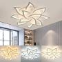 Modern LED Ceiling Light Dimmable Light Fixture Lotus Flower Petal Ceiling Lamp with Remote Control Flush Mount Chandelier for Bedroom Dining Room Kitchen (Number of Lights: 4+8)