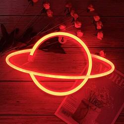 LED Galaxy Planet Shape Neon Sign Light Art Decorative Night Lights for Kids Girls Child Wall Decor for Baby Room Christmas Halloween Wedding Party Supplies