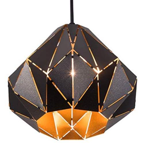 SAISHUO Geometric Pendant Light, Retro Loft Style Design, Mini Black Pendant Lighting Fixture, Hanging Ceiling Lamp ,Chandelier for Kitchen Island, Bar, Hallway, Living Room, Dining Room