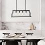 Light Society Morley 4-Light Kitchen Island Pendant, Matte Black Shade with Clear Glass Panels, Modern Industrial Chandelier (LS-C104)