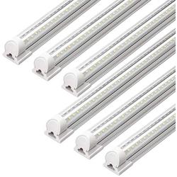 Barrina LED Shop Light, 40W 5000LM 5000K, 4FT Integrated Fixture, V Shape,T8 Light Tube, Daylight White, Clear Cover, Hight Output, Strip Lights Bulb for Garage Warehouse Workshop Basement (Pack of 6)