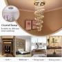 K9 Crystal Spiral Raindrop Chandelier Pendant Lamp Modern LED Ceiling Lighting Fixtures for Living Room Dining Room 5 GU10 Bulbs Required H40'' X W16''