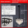 MEEROSEE Crystal Chandeliers Modern Chandelier Island Lighting 8 Lights Raindrop Pendant Ceiling Light Fixture 3-Tier for Dining Room Living Room Kitchen Bedroom D19.7'' Clear Crystal