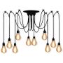Veesee 10 Arms Industrial Ceiling Spider Lamp,Retro E26 Edison Bulb Hanging Chandelier Lights,DIY Adjustable Modern Chic Pendant Lighting for Bedroom Dinning Living Room Kitchen Coffee Shop(2m Wire)