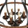 Derksic Orb 6-Light Farmhouse Chandelier Rustic Vintage Metal Chandelier in Black&Rust Bronze Finish for Kitchen Island Dining Room Living Room Foyer, 20.5’’ Dia