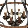 Derksic Orb 6-Light Farmhouse Chandelier Rustic Vintage Metal Chandelier in Black&Rust Bronze Finish for Kitchen Island Dining Room Living Room Foyer, 20.5’’ Dia