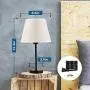 Bedside Table Lamps Set of 2, Modern Lamps Small Desk Lamps for Bedroom, Living Room with Ivory White Barrel Fabric Shade & Metal Base ( Without Bulb )