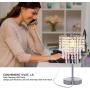 Xydstay Crystal Table Lamp, 3 Way Dimmable Bedside Touch Lamp Decorative Modern Lamp with USB Charging Port Elegant Beautiful Nightstand Lamp for Bedroom Living Room Office （LED Bulb Included)