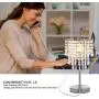 Xydstay Crystal Table Lamp, 3 Way Dimmable Bedside Touch Lamp Decorative Modern Lamp with USB Charging Port Elegant Beautiful Nightstand Lamp for Bedroom Living Room Office （LED Bulb Included)