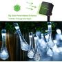 SKYFIRE Updated Version Solar Waterdrop String Light - Two-Way Charging (Solar & USB Charge) Waterproof Fairy Lights - 20ft 30LED White String Lights for Home, Garden Decorations