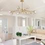 NOXARTE Modern Sputnik Chandelier Lighting Brass Pendant Lamp Crystal Globe Gold Ceiling Light Fixture 12 Lights for Dining Room Kitchen