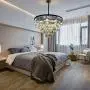 TFCFL Modern Crystal Chandeliers, 14-Light Contemporary Pendant Lamp 5-Tier Ceiling Lighting Fixture with Adjustable Chain for Dining Room Living Room Bedroom (Black)