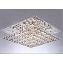 7PM Modern Square Crystal Chandelier Ceiling Light Fixture Flush Mount for Living Room Bedroom Dining Room W32 x H13 24 Lights