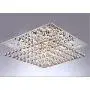 7PM Modern Square Crystal Chandelier Ceiling Light Fixture Flush Mount for Living Room Bedroom Dining Room W32 x H13 24 Lights