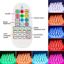 Outdoor RGB LED Strip Rope Lights Color Waterproof Marreal 32.8ft 110V RF Remote Control,Lock and Unlock,8 Colors and 6 Modes,4 fast dimming,to meet your changeful decoration needs for Indoor outdoor.