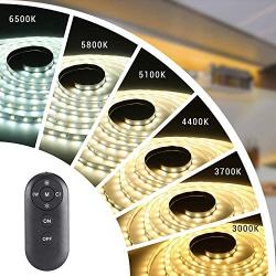 Lyhope LED Strip Lights, 26.3ft Tunable White LED Tape Lights with RF Remote, 24V Dimmable 3000K-6500K 896 LED Christmas Lights for Home Bedroom Kitchen Bar Decoration (Daylight Warm White)