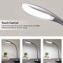 LED Desk Lamps with USB Charging Port Flexible Eye-Care Dimmable Desk Light with Swing Arm Touch Control Modern Reading Lamp for Bedroom/Living Room/Bedside/Office/Study -Grey, Gift Idea