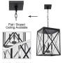 MELUCEE 3-Light Outdoor Chandelier Lighting Black Indoor Lantern Pendant Light Exterior Ceiling Light Fixtures with Clear Glass for Patio Porch Entryway