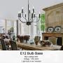 ELUZE Farmhouse Chandelier, 9 Lights Vintage Pendant Lighting ,Black Rustic Chandeliers Candle Ceiling Light Fixture for Living Dining Room Bedroom Kitchen Island Foyer Lighting