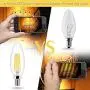 Led Candelabra Light Bulb Filament Vintage Edison Chandelier Dimmable Bulbs,40 Watt Equivalent,Warm White 2700k,400 Lumen,E12 Base,6 Pack