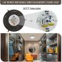 JULLISON 10 Inch LED Double Ring Flush Mount Ceiling Light Fixture, ETL, 5CCT Selectable 2700K-5000K, Dimmable 5%-100%,120VAC, 18W, 120W Eq, 1100lm, CRI>90, Brush Nickel, Damp Location(Twin Pack)